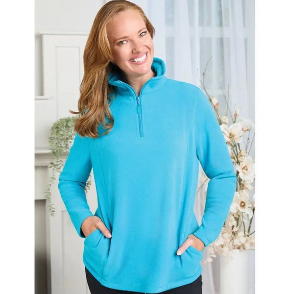 A simply way to stay warm & look good - size XL - blue microfleece sweatshirt