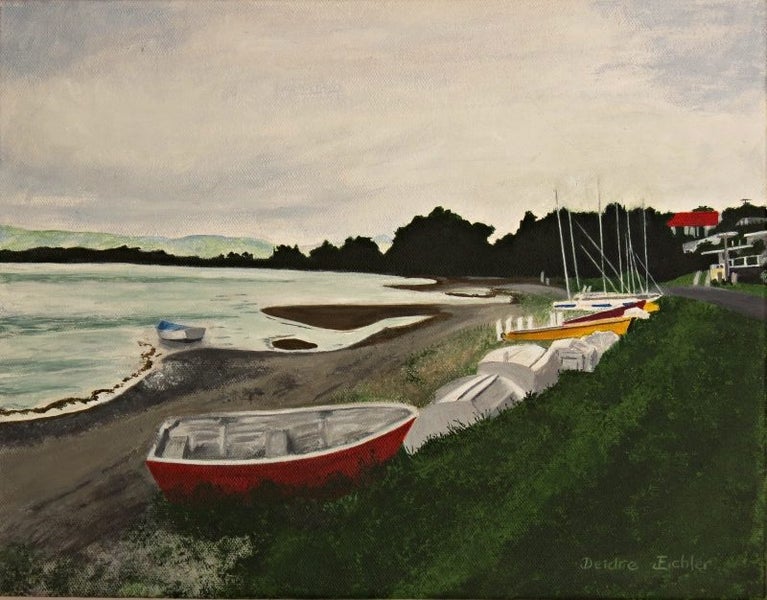 "Evening At The Esplanade" Original NZ Acrylic Painting by Deidre Eichler