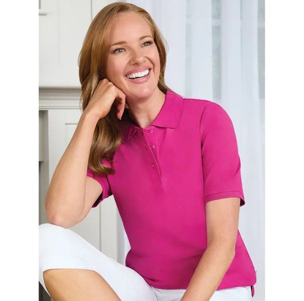 Short or long sleeve you choose - 2 x 97% cotton polos - great bargain in cherry