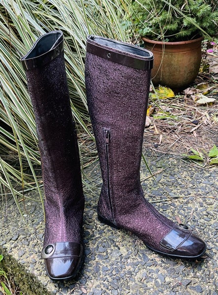 Hogan, bronze glitter leather boots, size 37 (6)