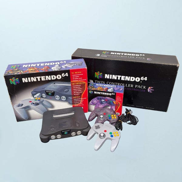 Nintendo 64 Console Twin Controller Pack (Boxed) Carousel 1