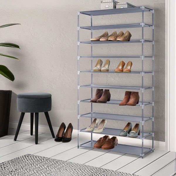 Artiss 10-Tier Shoe Rack Stackable 50 Pairs Grey Carousel 1