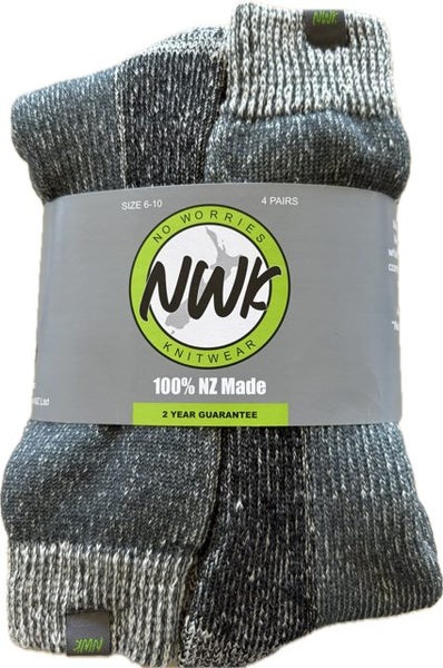 MENS MERINO WORK BOOT SOCKS NZ MADE 4 PAIRS 6-10 Carousel 2