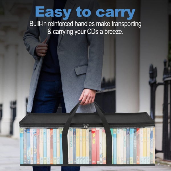 DVD Storage Bags (Set of 2) Clear PVC Media Holder Case with Handles for DVDs Carousel 8