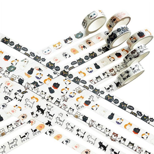 Cat Washi Tape Set - 15 mm Wide Tape, Wide16ft Long/Roll Cute Scrapbook Suppl Carousel 1