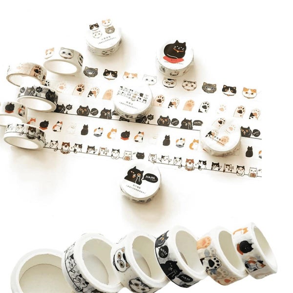 Cat Washi Tape Set - 15 mm Wide Tape, Wide16ft Long/Roll Cute Scrapbook Suppl Carousel 2