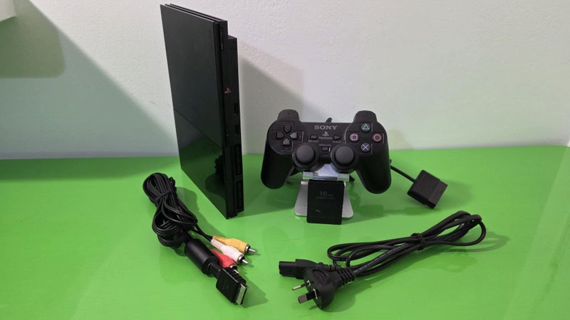 PS2 SLIM Console with Controller and Memory Card Carousel 1