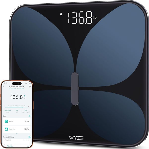 Wyze Smart Scale X Butterfly - Weight, BMI, Body Fat, Muscle Mass, HR Monitor Carousel 1