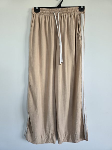 RUBY Tan Wide Leg Track Pants with Side Stripe - Size 12 Carousel 2