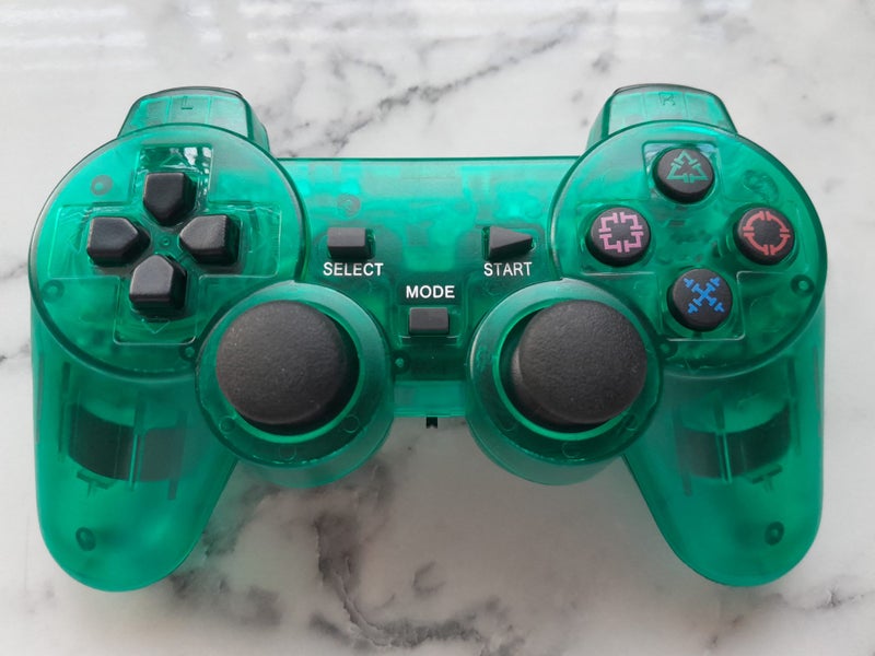 2.4G Wireless DualShock Controller for PS2 – plug'n'play - Transparent Green Carousel 1
