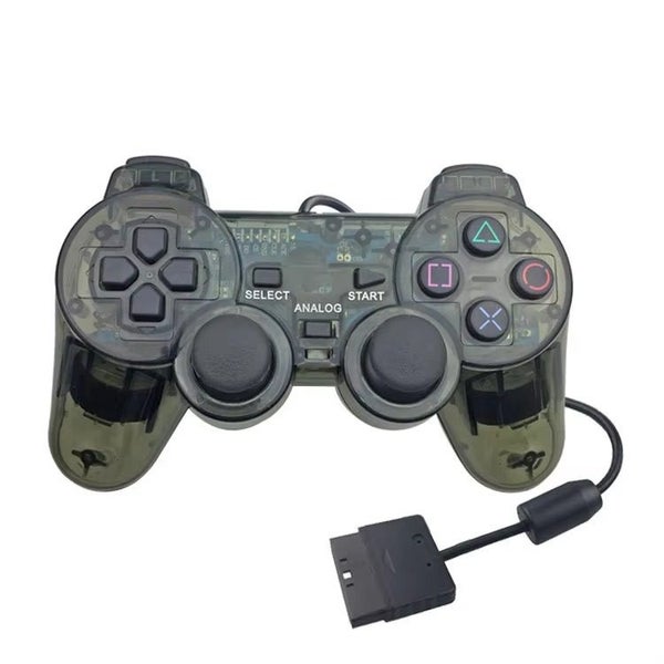 PS2 PlayStation 2 Wired DualShock Controller - Transparent Black Carousel 1