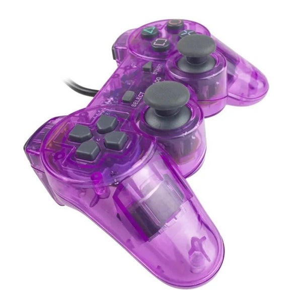 PS2 PlayStation 2 Wired DualShock Controller - Transparent Purple Carousel 2