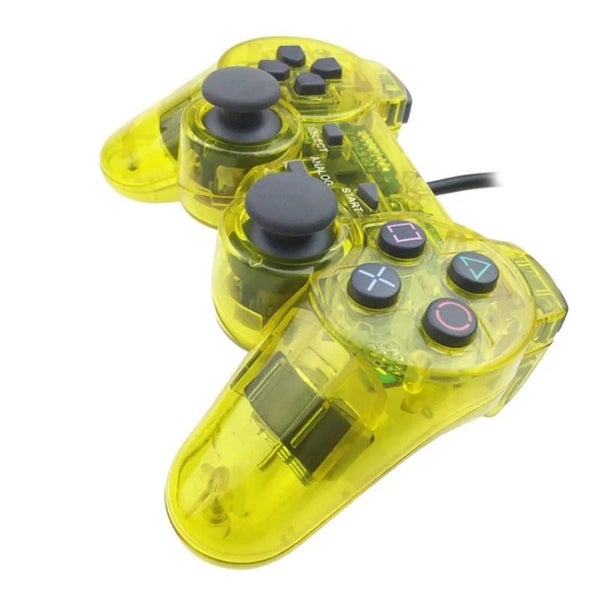 PS2 PlayStation 2 Wired DualShock Controller - Transparent Yellow Carousel 2