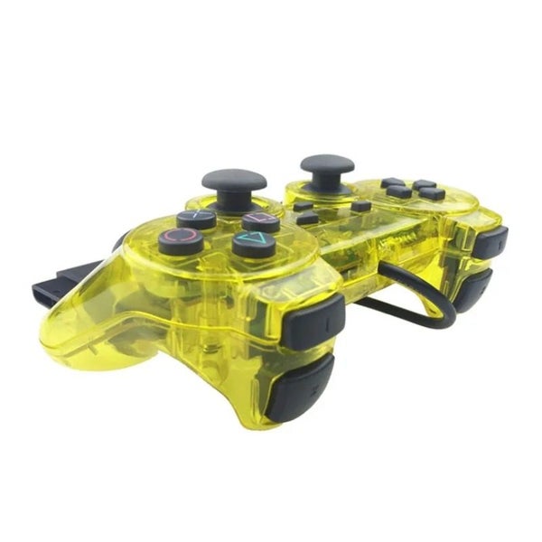 PS2 PlayStation 2 Wired DualShock Controller - Transparent Yellow Carousel 4