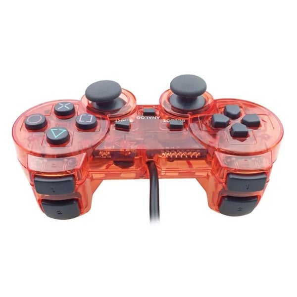 PS2 PlayStation 2 Wired DualShock Controller - Transparent Red Carousel 2