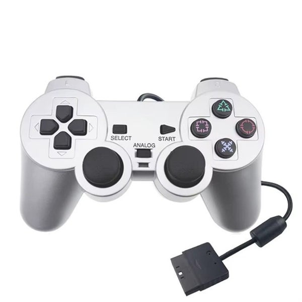 PS2 PlayStation 2 Wired DualShock Controller - Silver Carousel 1