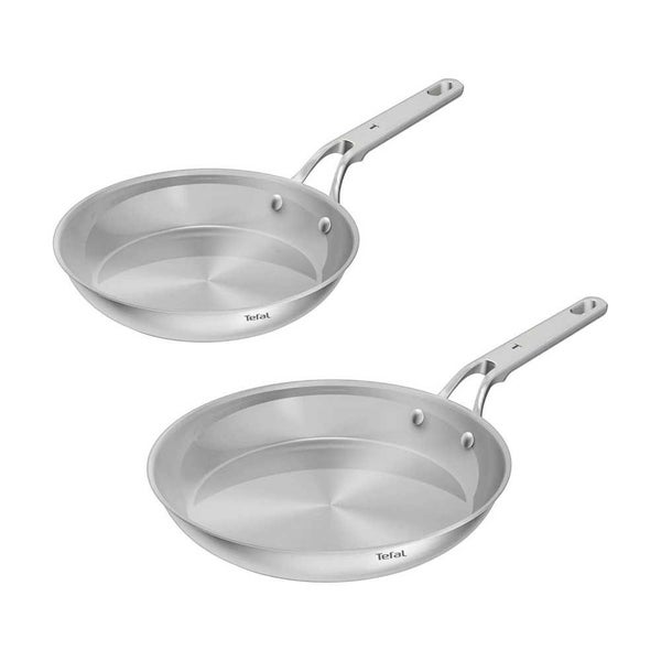 Tefal Extreme Induction Stainless Steel Uncoated Frypan Set 24 / 28cm Carousel 1