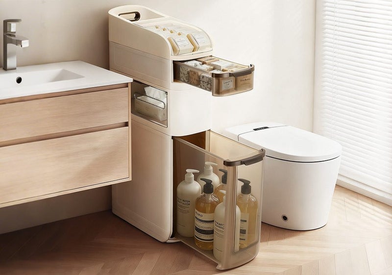4 Tier Bathroom Cabinet Storage Cart Trolley Cupboard Carousel 2