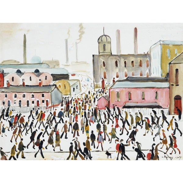 L.S. Lowry Going To Work 1959 Printed Framed Carousel 1
