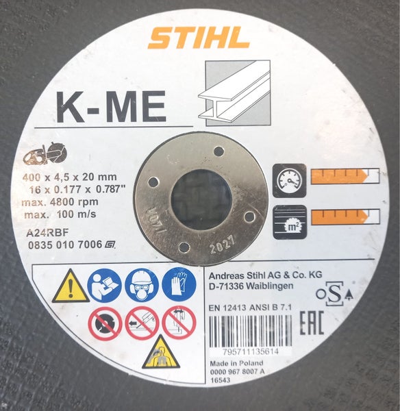 Stihl TS Concrete Saw Blades 16" for Cutting Steel K-ME Version Carousel 2