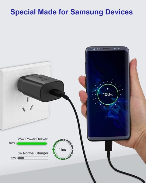 Samsung Compatible Super fast USB Type-C Wall Charger (25W) with Type-C cable Carousel 2