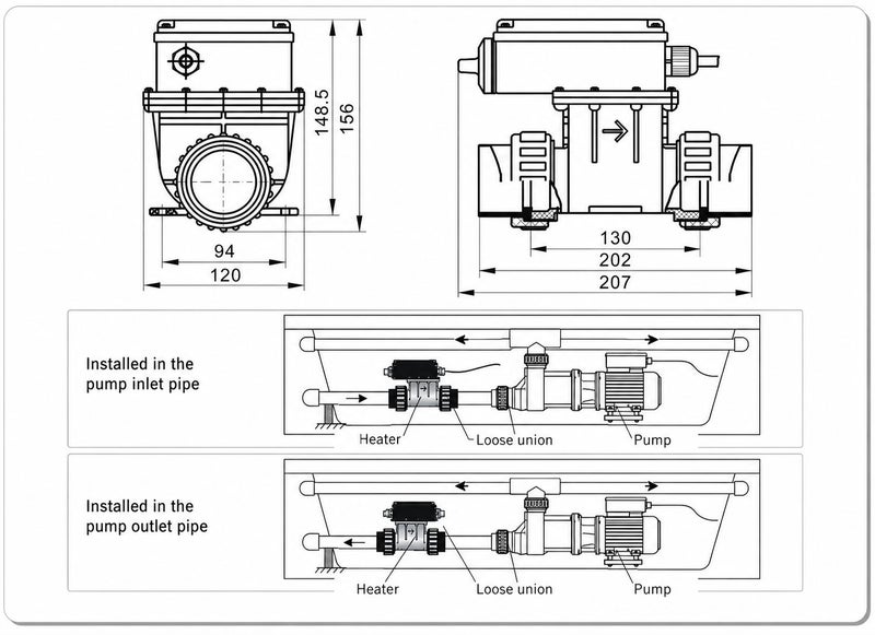 Spa Pool Heater | Bathtub Inline Heater- 3.0KW | H30-RS1 Carousel 2
