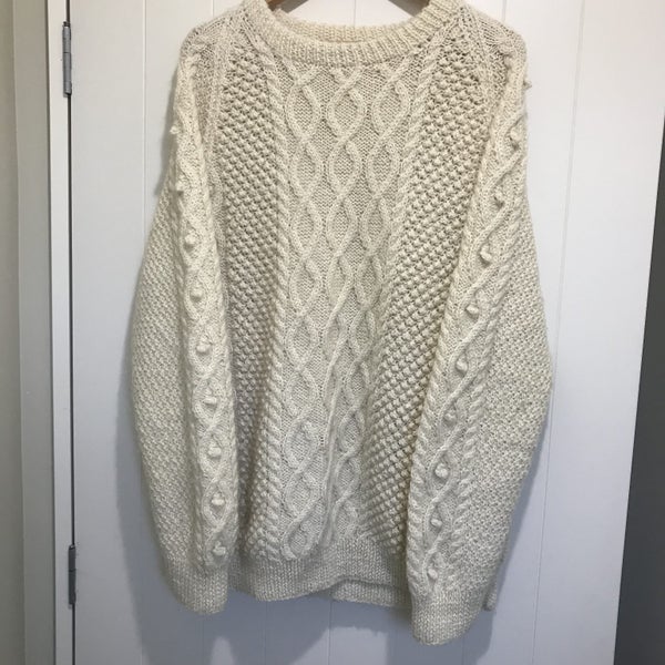CREAM ARAN PURE WOOL JERSEY <$$1-00RES> QUALITY HAND MADE > Carousel 1