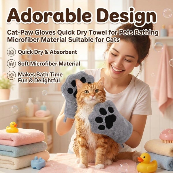 Cat Bath Towel Professional Pet Grooming Glove for Pet Supplies Carousel 2