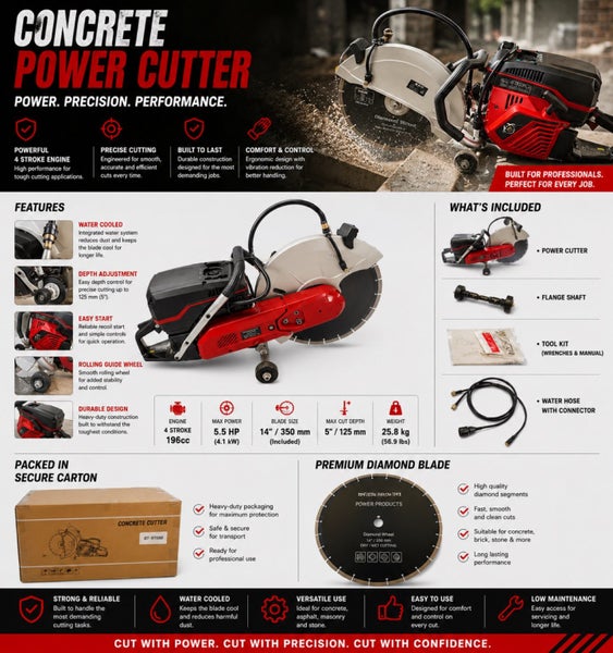 Concrete Power Cutter – 14” Diamond Blade I Carousel 1
