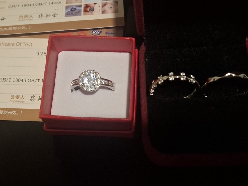 $1R: Boxed CERTIFIED: 9 x S925 Silver Simulated Diamonds Moissanites RINGS Carousel 2