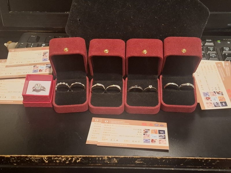 $1R: Boxed CERTIFIED: 9 x S925 Silver Simulated Diamonds Moissanites RINGS Carousel 1