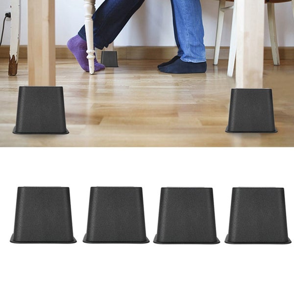 4Pcs/set 3" Furniture Raisers Adjustable Bed Chair Riser Wide Feet Lift Stands Carousel 3