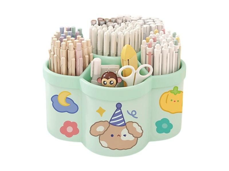 Large Capacity Rotating Desk Organizer For Pens And Brushes Carousel 1