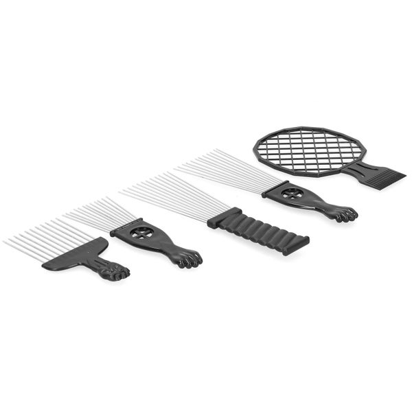 afro comb hair styling comb 5pcs Stainless Steel Afro African Hair Pick Comb Carousel 1