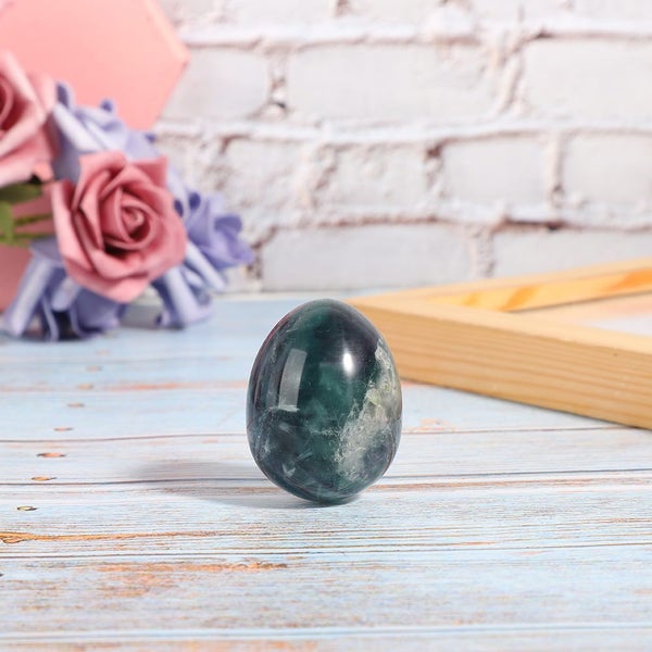 Natural Fluorite Egg Massage Jade Healing Colorful Crystal Home Craft Carousel 1