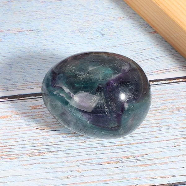 Natural Fluorite Egg Massage Jade Healing Colorful Crystal Home Craft Carousel 2