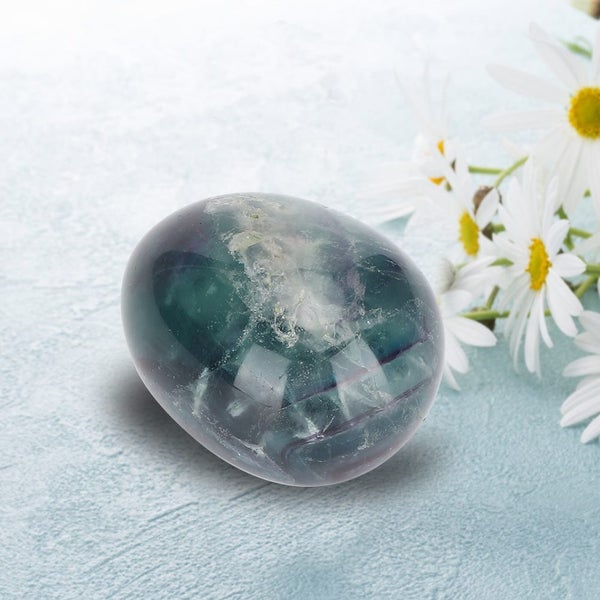 Natural Fluorite Egg Massage Jade Healing Colorful Crystal Home Craft Carousel 3