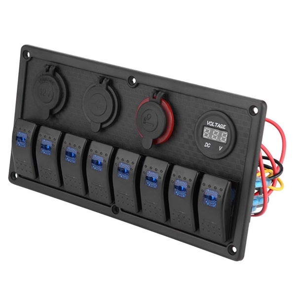 8 Gang Car Boat LED Rocker Switch Control Panel Carousel 1