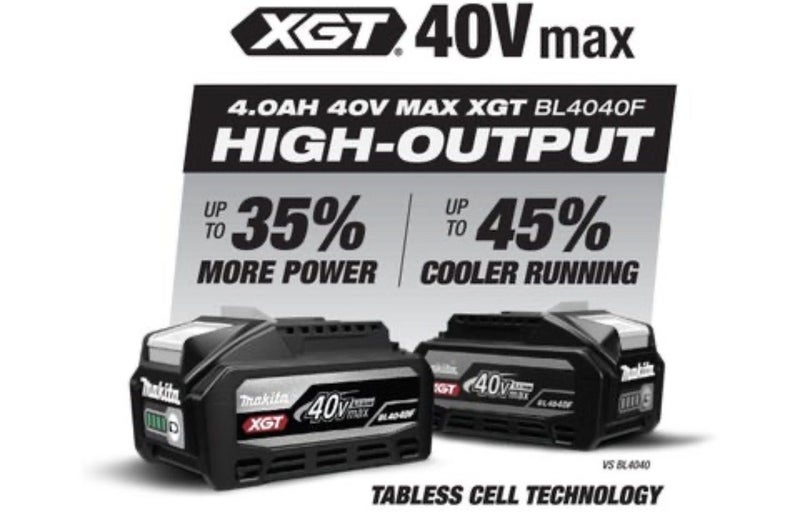 2x Genuine Original Makita XGT High Output Lithium Ion Battery 40V 4Ah Carousel 2
