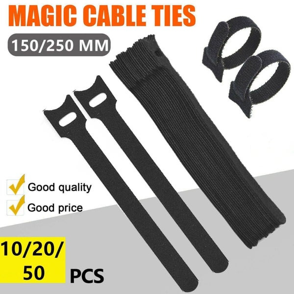 Reusable Hook And Loop Cable Ties Nylon Wire Cord Strap Organizer - 250 Mm* 20 P Carousel 2