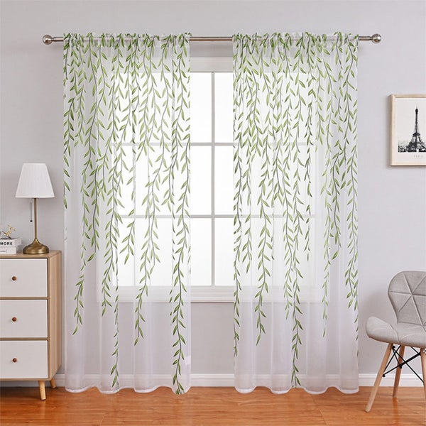 Wicker Shade Curtain Bedroom Living Room Sun Screen Curtain White Gauze -Gr Carousel 1