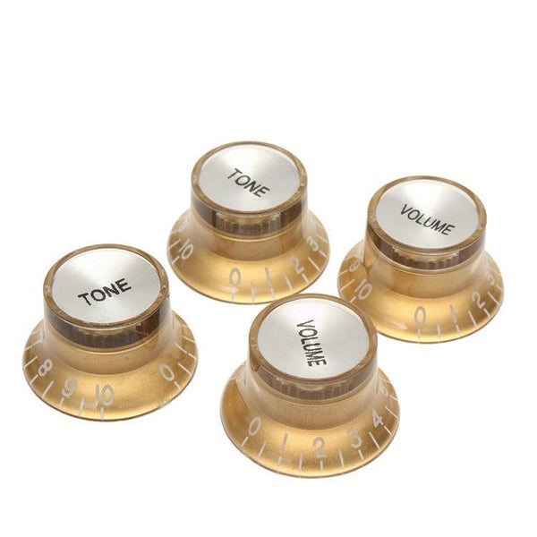 2 Volume& 2 Tone Gold Guitar Knob for LP/SG Style Electric Guitar Carousel 2