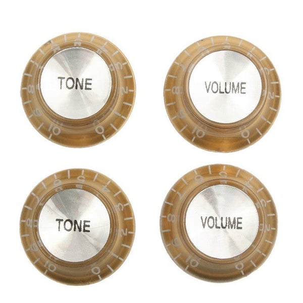 2 Volume& 2 Tone Gold Guitar Knob for LP/SG Style Electric Guitar Carousel 5