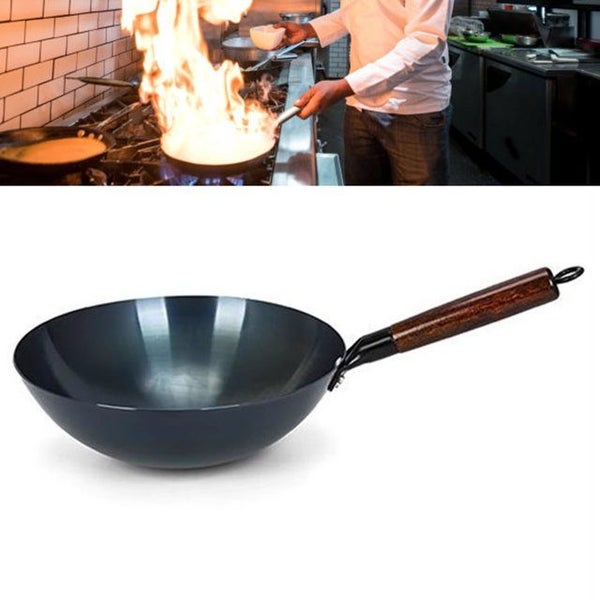 Carbon Steel Wok With with Lid Pre-Seasoned 30cm Carousel 2