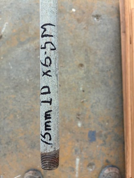 PIPE, GALVANISED, approximately 15mm ID 22mm OD 6.5M long Carousel 1