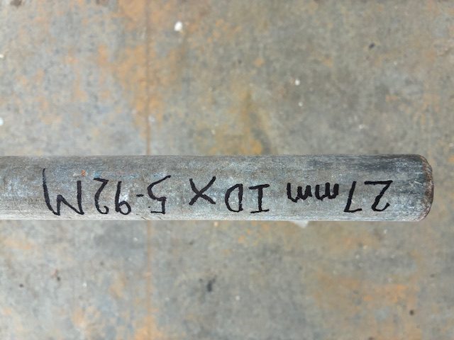 PIPE, GALVANISED approximately 27mm ID 34mm OD 5.92M long. Carousel 1