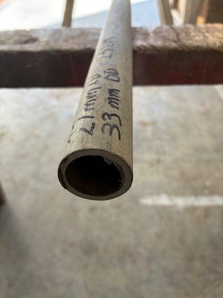 PIPE, GALVANISED approximately 27mm ID 33mm OD x 2.52M long. Carousel 2