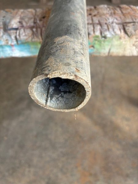 PIPE, GALVANISED approximately 35mm ID 43mm OD 2.49m long. Carousel 4