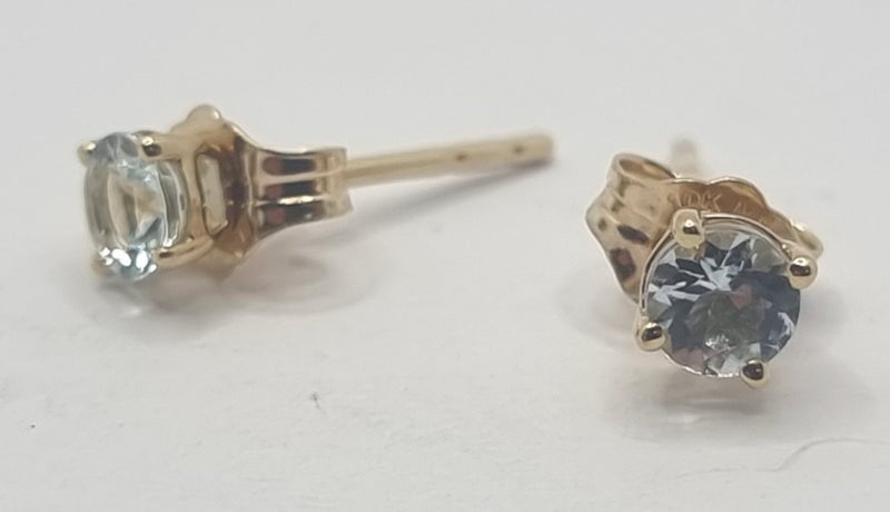 10CT YG BLUE STONE STUD EARRINGS #B21126494-1 Carousel 1