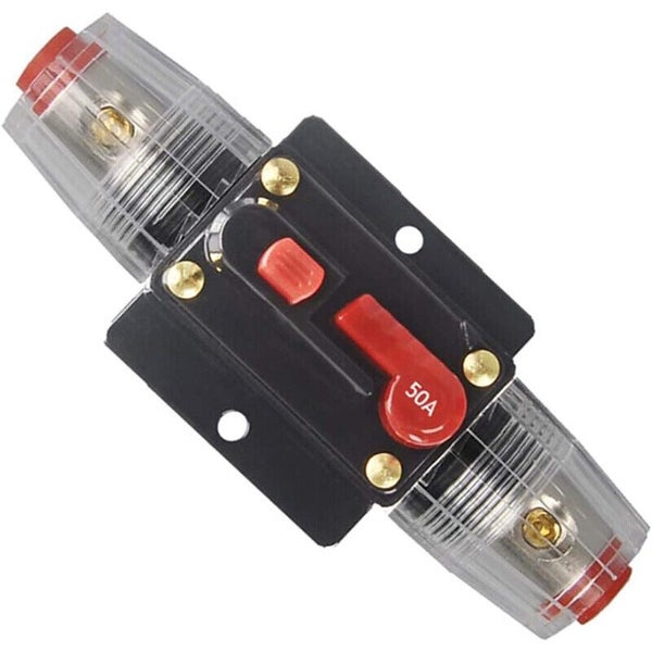 1Pc 50A In-Line DC Circuit Breaker Solar/Audio/Car/RV 50A/50AMP Fuse 12V/24V Carousel 11